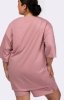 Mona Joy bawełniana piżama plus size pink tył
